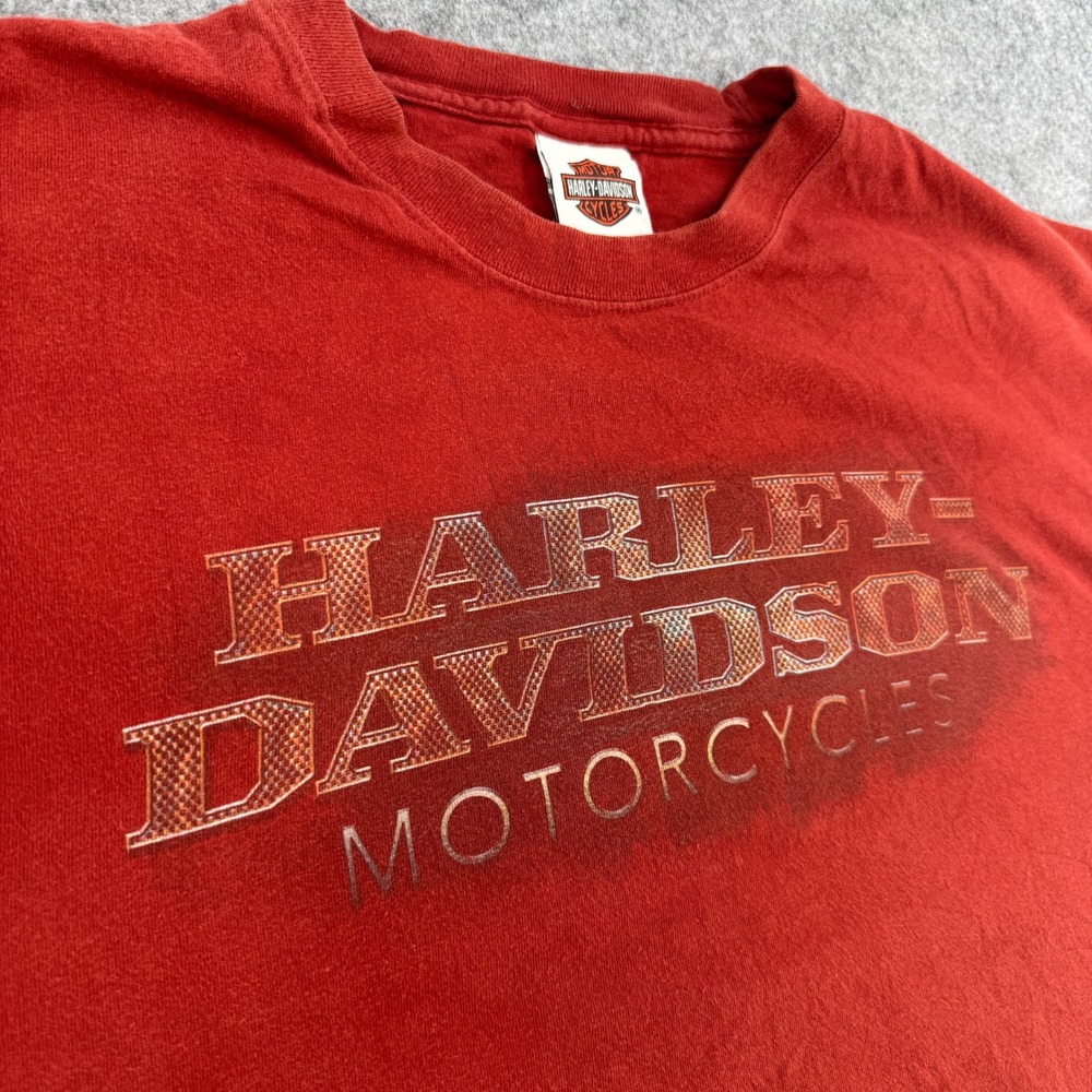Harley-Davidson T-Shirt Mens XL Hanes Beefy-T Red Richmond VA Graphic EUC